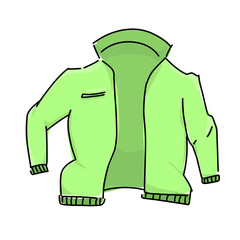 Flat vector illustration of a stylish jacket, simple and clean design perfect for fashion, clothing, and apparel graphics.