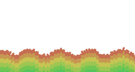 Nature-Inspired Bushy Gradient Border Vector: Abstract Brush Stroke Green to Brown Foliage Bottom Edge with Copy Space for Banner and Web Design