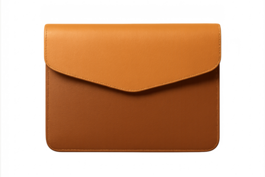 Brown leather laptop sleeve providing device protection