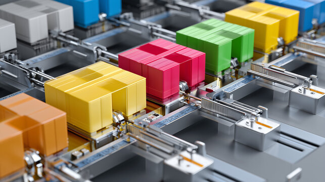 Process Scheduler Visualization: Multicolored Threads and Parallel Computing Workflow Concept