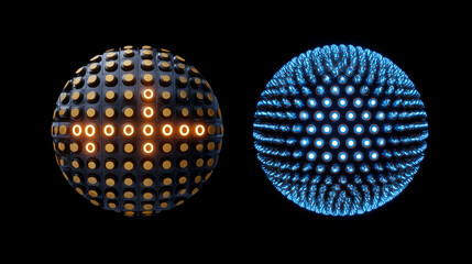 Fototapeta premium Quantum Computing Comparison: Classical vs Quantum Bit Technology Visualization