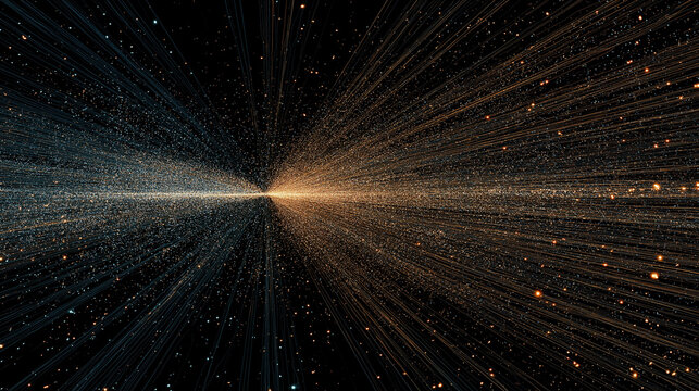 Quantum Computing Concept: Parallel Processing Visualization of Data Streams