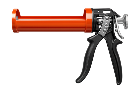Composite caulking gun featuring a quick-release lever for efficient tube changes.