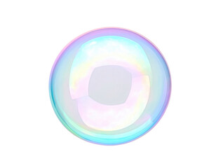 Obraz premium Iridescent Soap Bubble Floating in MidAir with Rainbow Reflections.