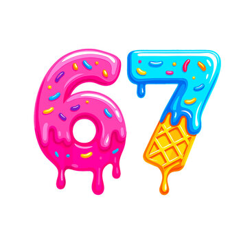 67 Meme Ice Cream Drip Funny Six Seven Gen Alpha Slang 6 7 
