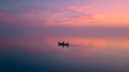 Serene Sunset Reflection on Calm Waters