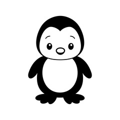 Cute cartoon Penguin coloring book illustration vector design templates simple and modern