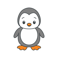 Cute cartoon Penguin coloring book illustration vector design templates simple and modern