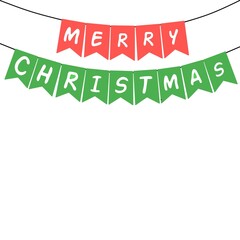 Merry Christmas background with xmas bunting flags design, festival bunting flag letter merry Christmas image, Christmas bunting flag with letter background vector, Christmas garland flags xmas design