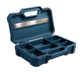 Plastic tool case featuring a magnetic strip for securing small metal parts and tools.