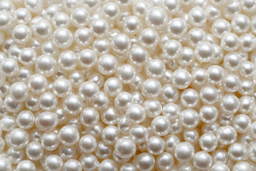 Lustrous White Pearls Close-up