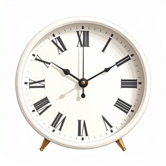 clock illustration, simple and elegant, white background