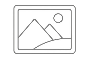 Image placeholder vector icon displaying a missing graphic illustration with a transparent checkerboard pattern background