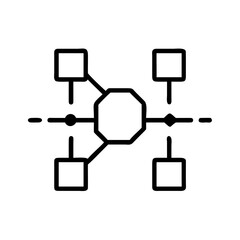 Abstract illustration of a network diagram, a graphical representation of interconnected elements or components