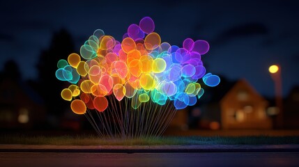 name neon glow balloons at night