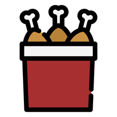 fried chicken bucket icon