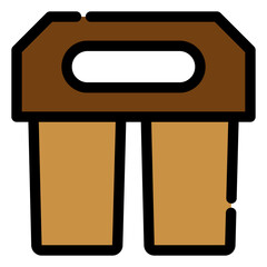 cup carrier takeaway icon