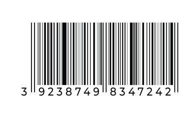 Barcode on white background. Vector illustration. Vector Barcode with Numbers, Abstract Product Code Label Design