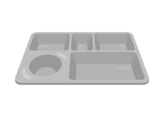 Empty food tray. Simple flat illustration in perspective view.