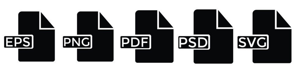 File Format Icons Pack – PNG, SVG, PDF, AI, EPS, Upload and Transfer. 