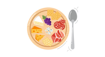 Delicious Charcuterie Board with Assorted Cheeses, Meats, and Grapes.