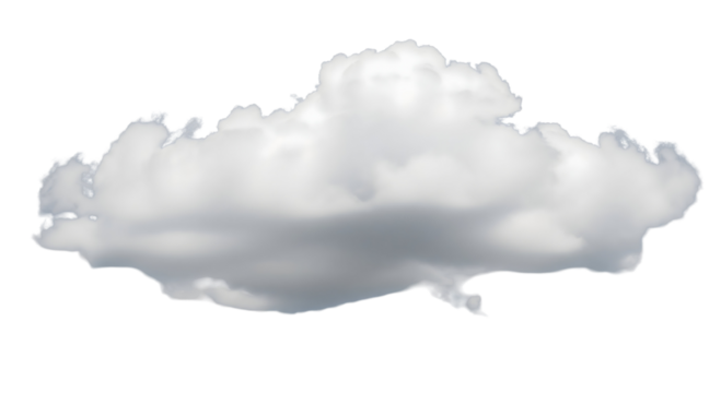 A single fluffy cloud, a symbol of freedom floating in the sky. It appears, , isolated on transparent background	
