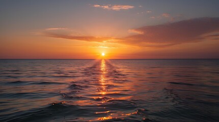Naklejka premium a tranquil sunset scene over the ocean