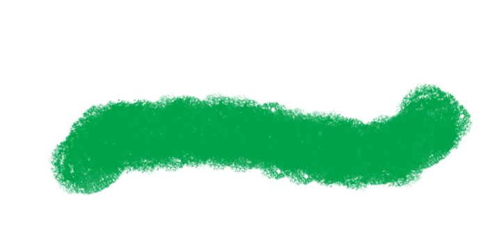 Green abstract brush stroke isolated on transparent background