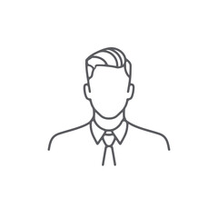 Obraz premium Vactor illustration vector art of outline of a man with a tie, business attire