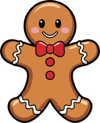 Cute Gingerbread Man with Red...