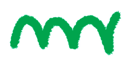 Green handwritten letter m isolated on transparent background