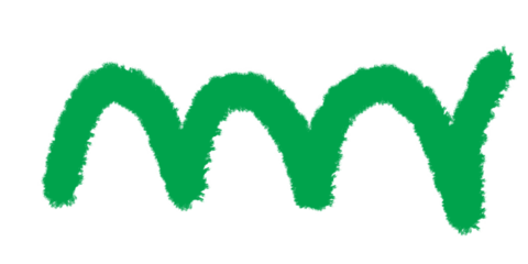 Green handwritten letter m isolated on transparent background