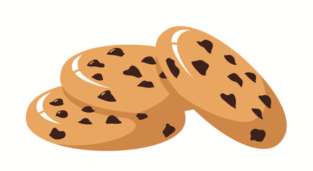 Delicious chocolate chip cookies arranged for a tasty snack or treat.