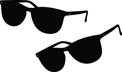 black sunglasses isolated on white