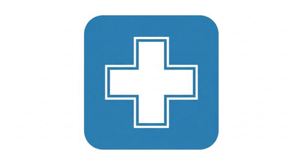 Fototapeta premium Blue cross symbol medical icon for healthcare, hospital, and emergency services sign for health and wellness