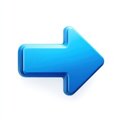 bright blue right arrow icon on a white background perfect for forward navigation next button user interface web and app design presentations infographics and directional graphics

