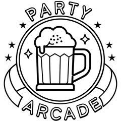 Party arcade mug icon on white background