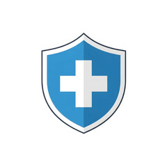 Obraz premium Shield with a white cross, representing health, safety, and protection in healthcare