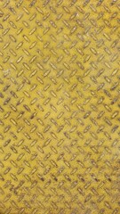 Grungy texture of an old, rusty yellow diamond plate