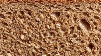 unique texture of whole grain bread surface captured in detail