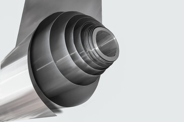 an aluminum metal scroll with copy space for text