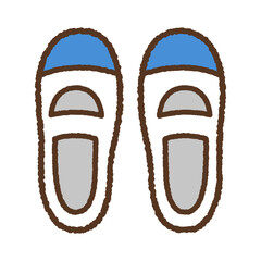 手書き風の単品アイコンイラスト　上履き