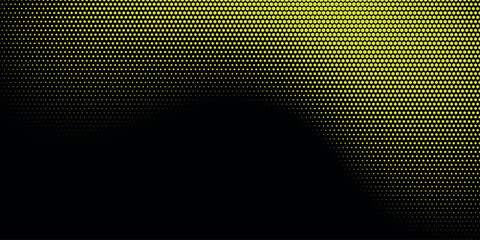 Naklejka premium abstract yellow and black backdrop with dot halftone pattern element. Vector background