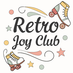 Retro joy club vector on white background
