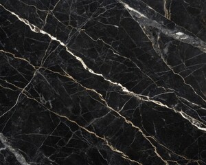 High-Resolution Black Marble Texture: White Veining Luxury Background