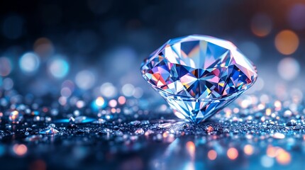 暗い背景で輝くダイヤモンドと宝石