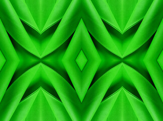 background with beautiful green non-woven fabric twist folds. decoration with polypropylene fabric