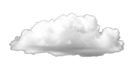 Obraz premium fluffy cumulus cloud with soft gray undersides and jagged edges, cutout, PNG isolated on white or transparent background