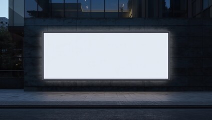 Horizontal mock up banner in shop window side view