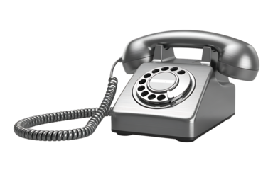 Brushed metal rotary telephone rotary phone vintage